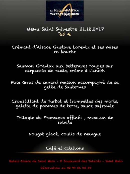 menu saint sylvestre