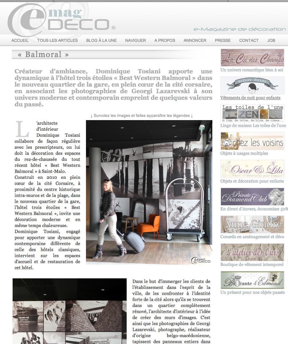 Read more about the article Hôtel Design dans la presse : e-magDECO